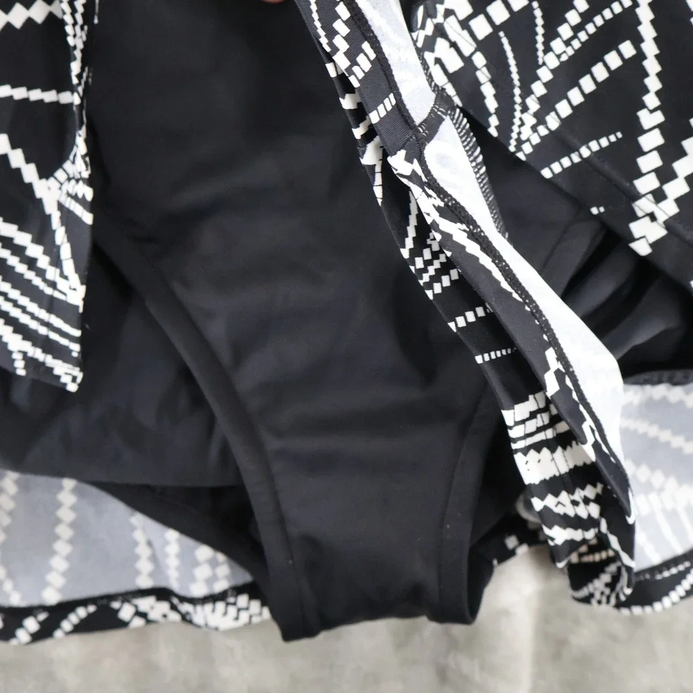 Swim Solutions Romper Swimsuit Women 20W Black Leaf Print Tummy Control $122 NWT - Picture 7 of 16